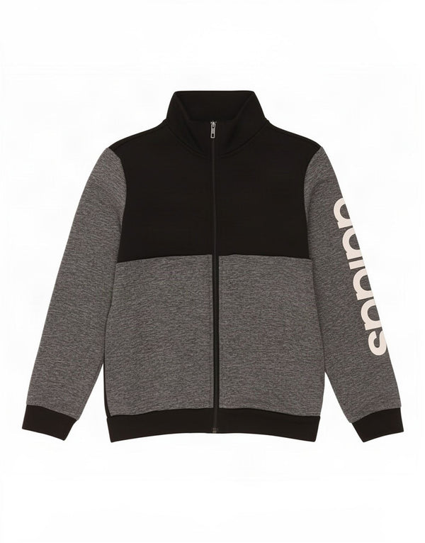 Jachetă de top pentru trening grafic Adidas pentru băieți 11-12 ani, negru, color block