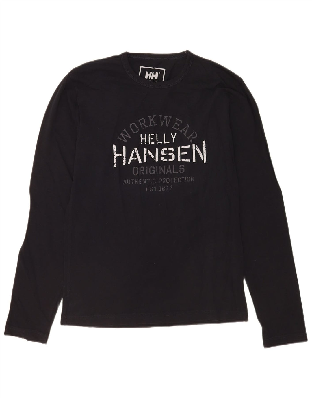 Helly Hansen Top grafic pentru bărbați cu mânecă lungă, mic, negru