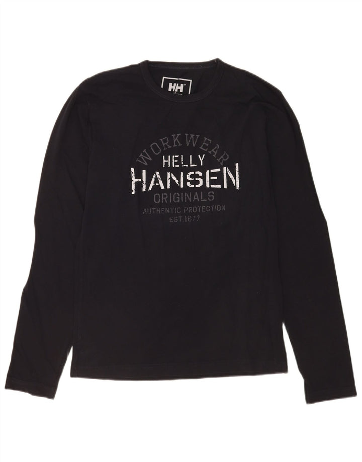 Helly Hansen Top grafic pentru bărbați cu mânecă lungă, mic, negru
