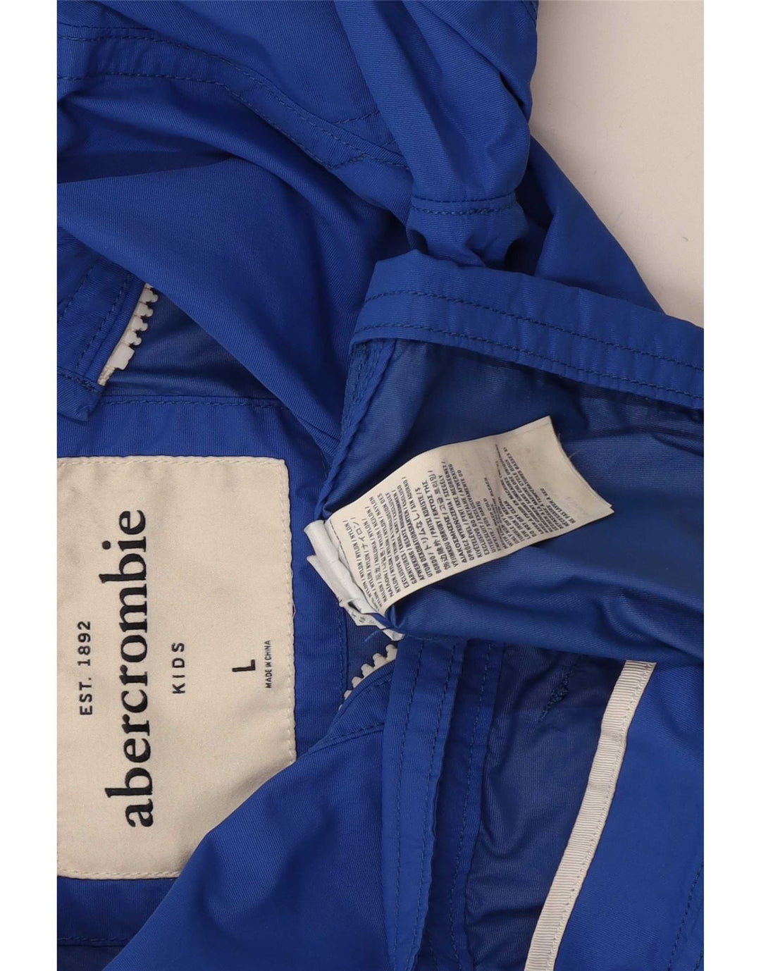 Jachetă bomber Abercrombie & Fitch pentru băieți 7-8 ani mare, albastru, nailon