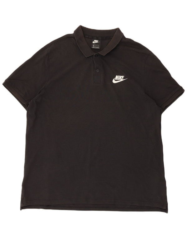 Tricou polo Nike pentru bărbați 2XL, bumbac negru