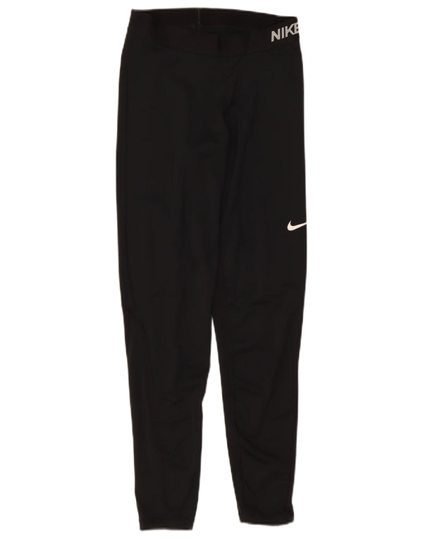 Leggings Nike Dri Fit Graphic pentru femei UK 12 Poliester mediu negru