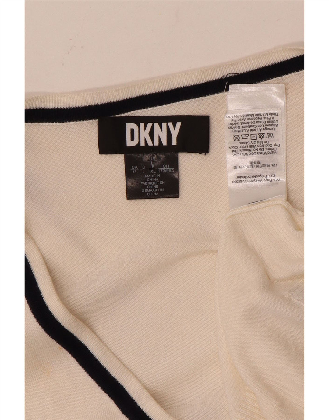 Pulover cardigan deschis pentru femei DKNY UK 16, mare, alb, raion