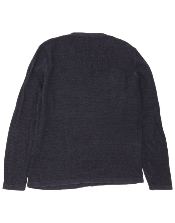 Pulover Jack & Jones pentru bărbați, cu gât crew, bumbac mare, albastru