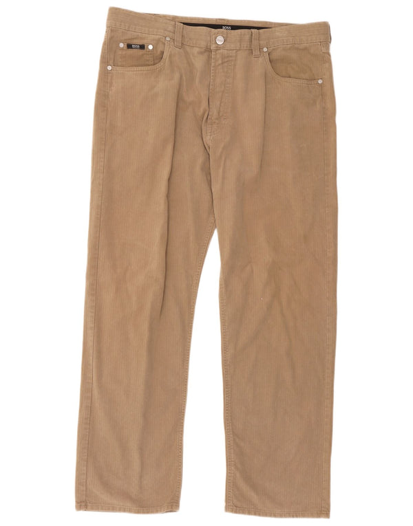 Pantaloni casual drepti pentru bărbați Hugo Boss L40 L32 bumbac bej