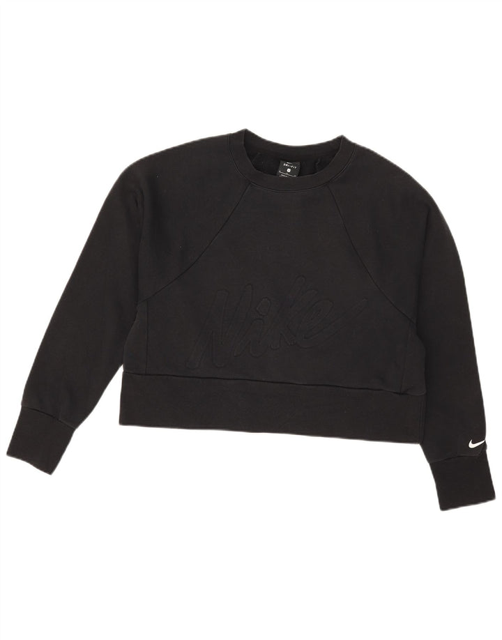 Pulover pentru femei Nike Dri Fit Graphic Oversized Hanorac UK 10 Mic Negru