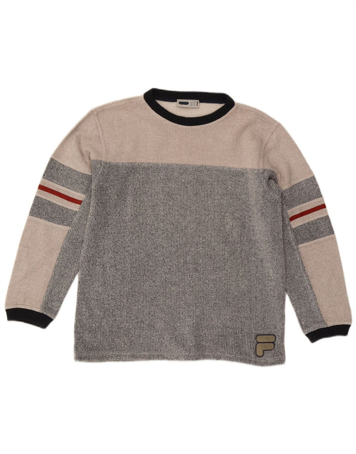 Pulover Fila pentru băieți 13-14 ani, mare, gri Colorblock