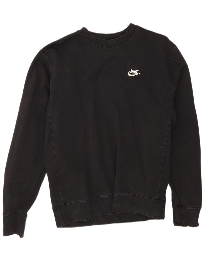 Hanorac Nike pentru bărbați, cu tăiere lejeră, pulover mic, negru, bumbac
