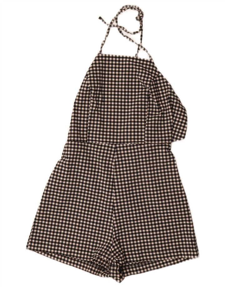 Compartiment pentru femei Topshop, cu Halter, UK 10 Small Black Gingham Viscose