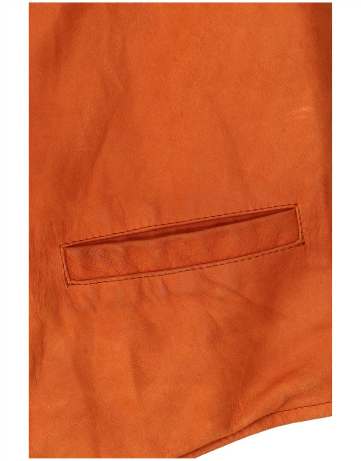 Vestă din piele vintage pentru bărbați XL din piele maro