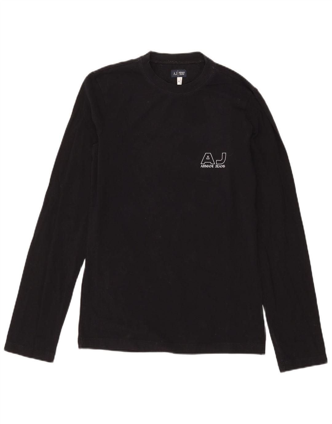 Armani Jeans Top grafic pentru bărbați cu mânecă lungă, bumbac mediu negru