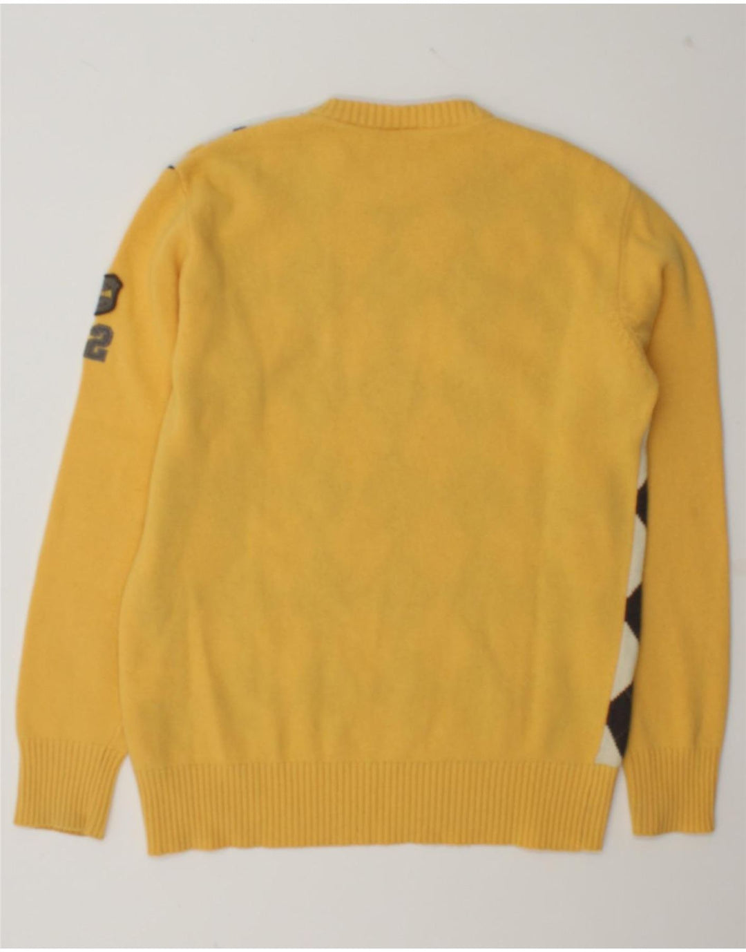 Pulover pentru bărbați Tom Tailor cu gât crew pulover mare galben Argyle/lână diamant
