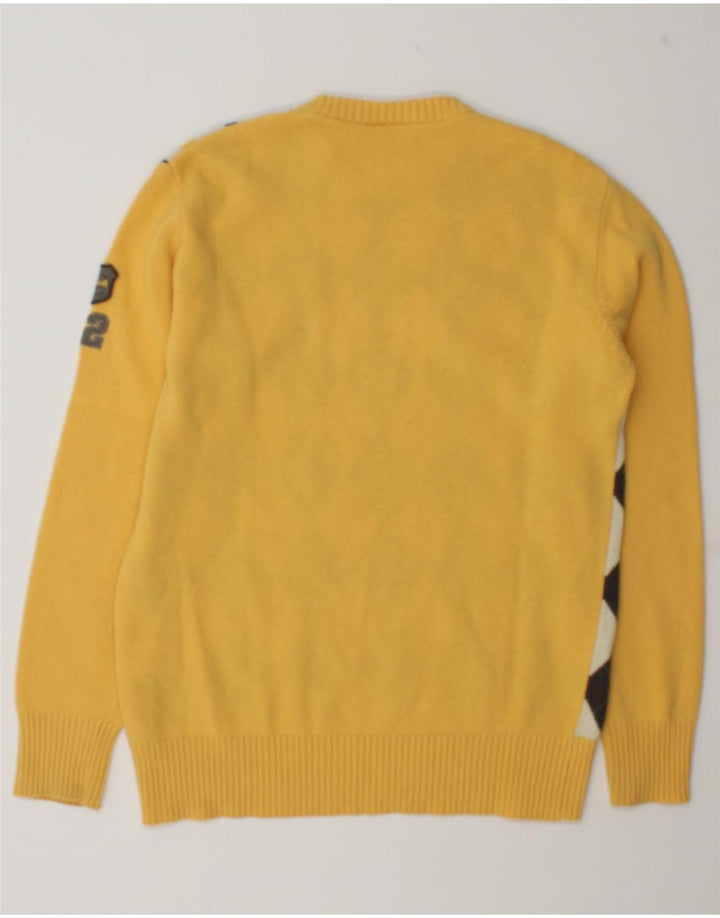Pulover pentru bărbați Tom Tailor cu gât crew pulover mare galben Argyle/lână diamant