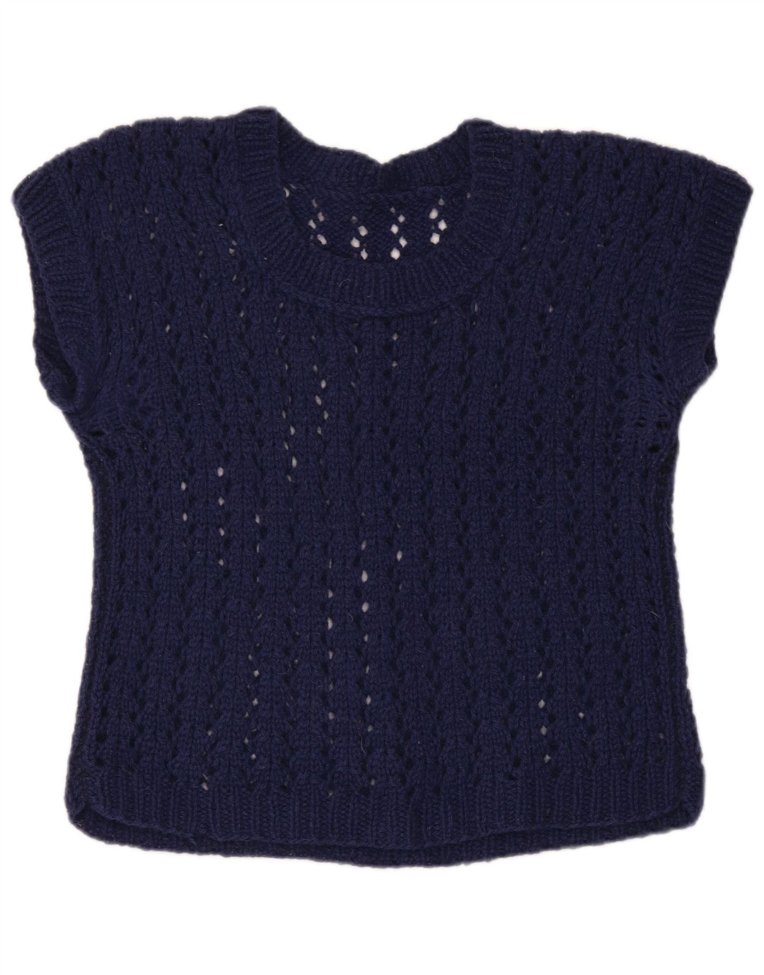 Pulover VINTAGE pentru femei cu decolteu de barcă și pulover UK 12 Medium Bleumarin