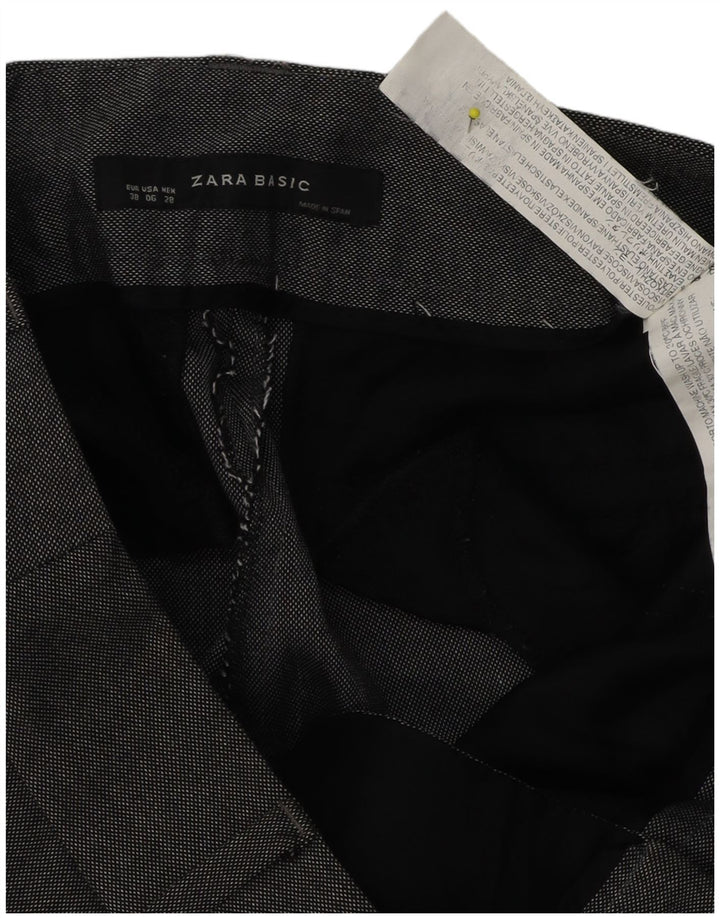 Pantaloni de costum drepți pentru femei Zara EU 38 Mici L28 L31 Poliester gri