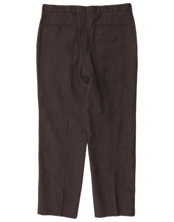 Marks & Spencer Pantaloni de costum drepți croiți pentru bărbați L34 L30 gri