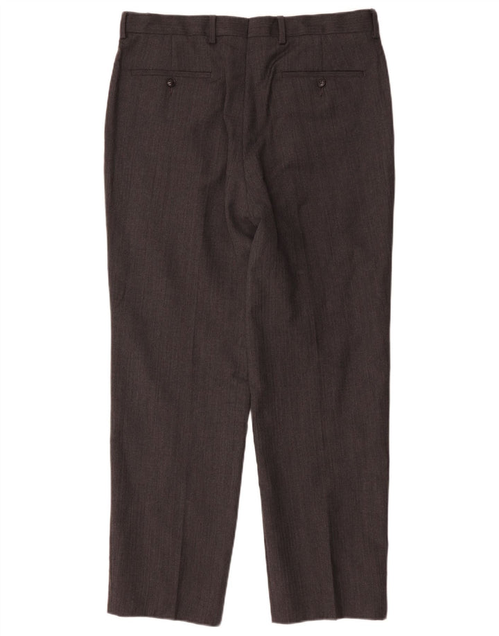 Marks & Spencer Pantaloni de costum drepți croiți pentru bărbați L34 L30 gri