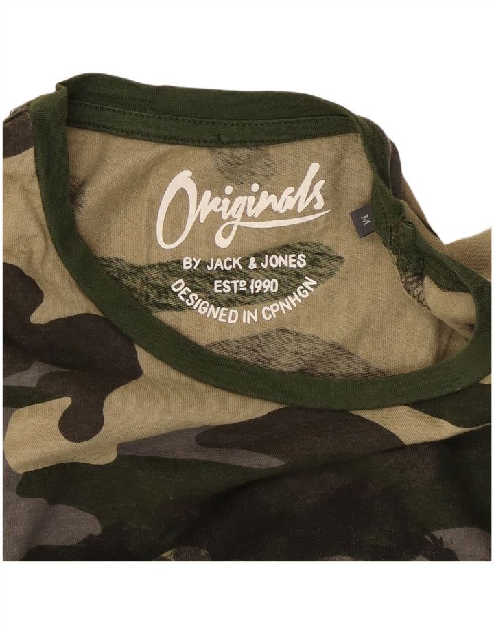 Tricou cu grafic Jack & Jones pentru bărbați Top din bumbac camuflaj verde mediu
