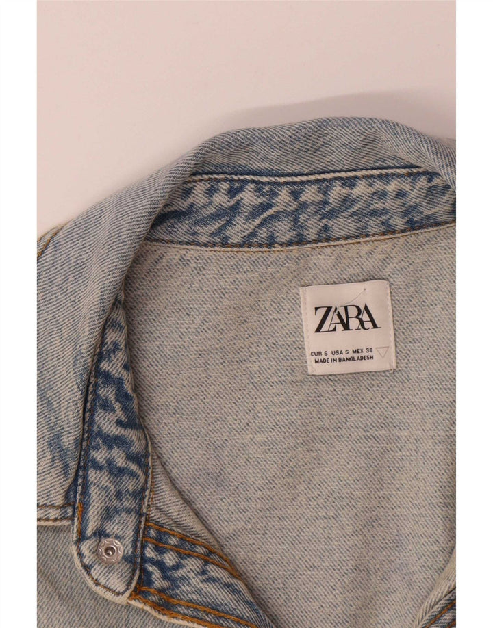 Jachetă de blugi supradimensionată pentru bărbați Zara UK 36 Bumbac albastru mic