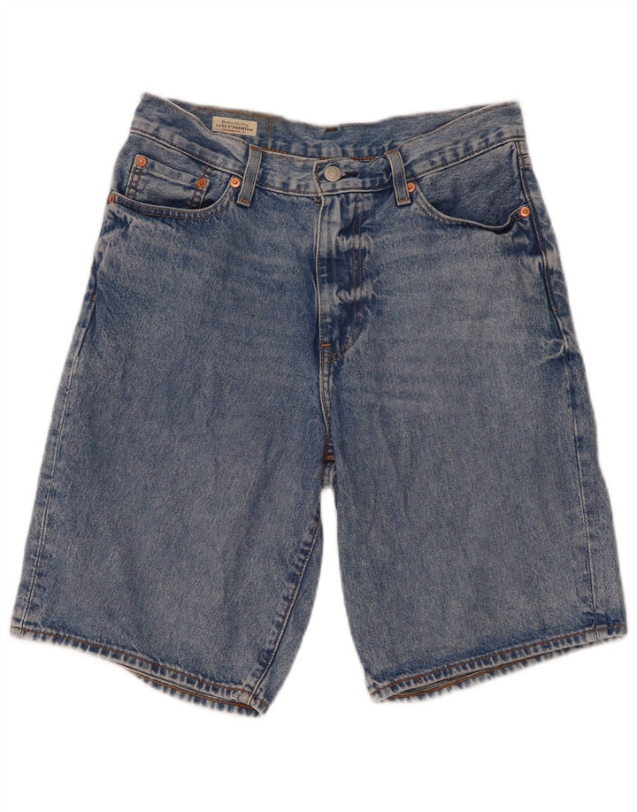 Pantaloni scurți din blugi pentru bărbați Levi's W30, bumbac albastru mediu