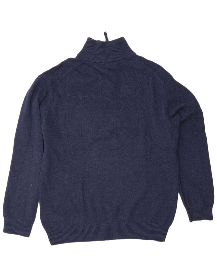 Pulover pentru bărbați Kappa, cu fermoar, cu gât, 2XL, lână virgină bleumarin