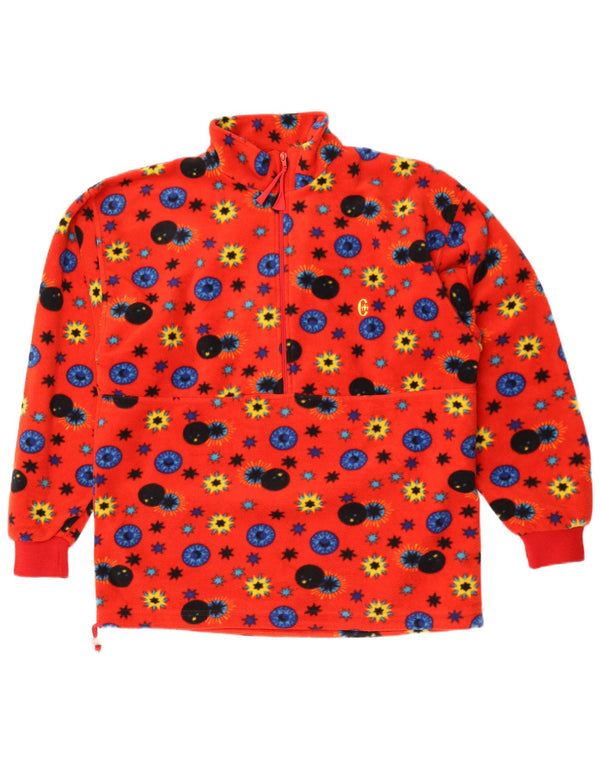 Pulover din lână pentru bărbați Conte of Florence, cu fermoar și gât, poliester floral, roșu, mare