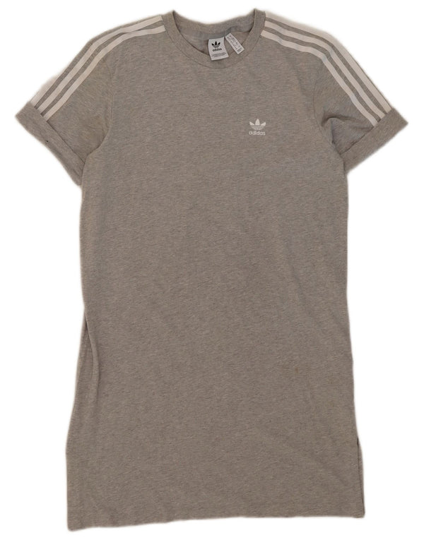 Rochie tricou supradimensionată pentru femei Adidas UK 10, bumbac gri mic