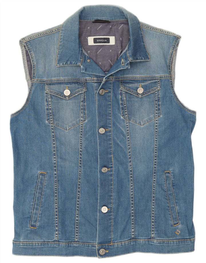SIVIGLIA Gilet Denim pentru bărbați UK 38 Medium Blue
