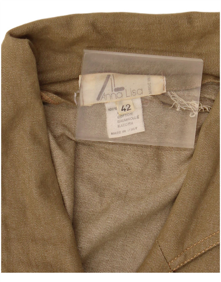 Jachetă vintage pentru femei cu paragate cu 3 nasturi IT 42 bumbac verde mediu