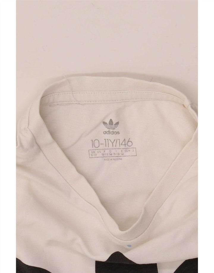 Tricou grafic Adidas pentru băieți Top 10-11 ani alb