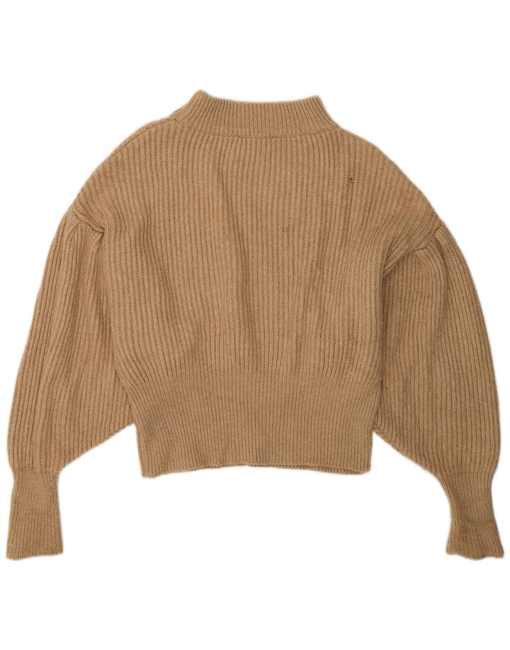 Pulover pentru femei supradimensionat cu gâtul turnat Zara UK 10 mic maro