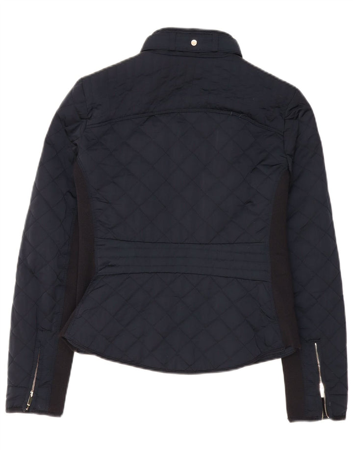 Jachetă matlasată pentru femei Zara UK 10 Mic, bleumarin, poliester color bloc