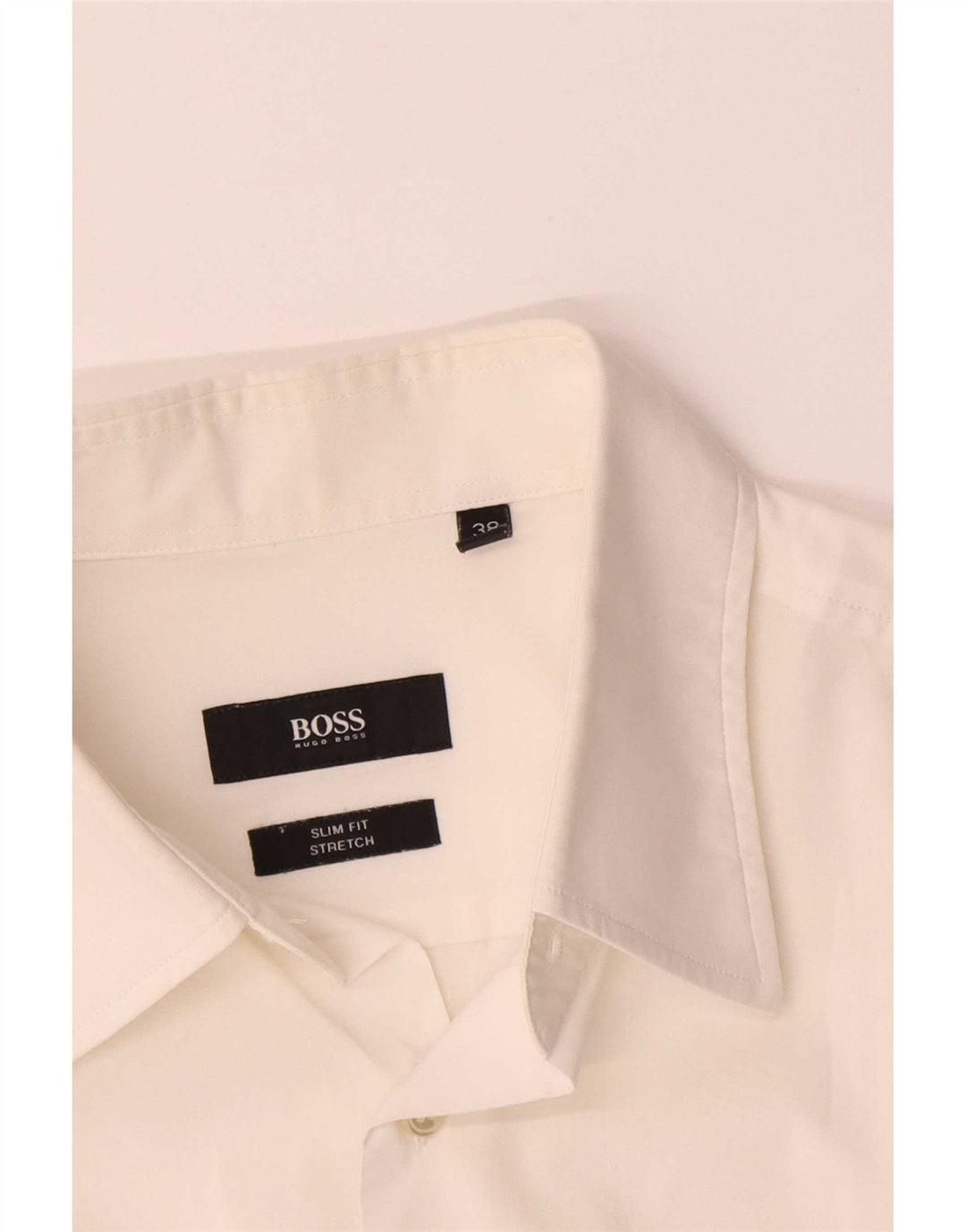 Cămașă pentru bărbați Hugo Boss Stretch Slim Fit Mărimea 38 15 Bumbac alb mediu