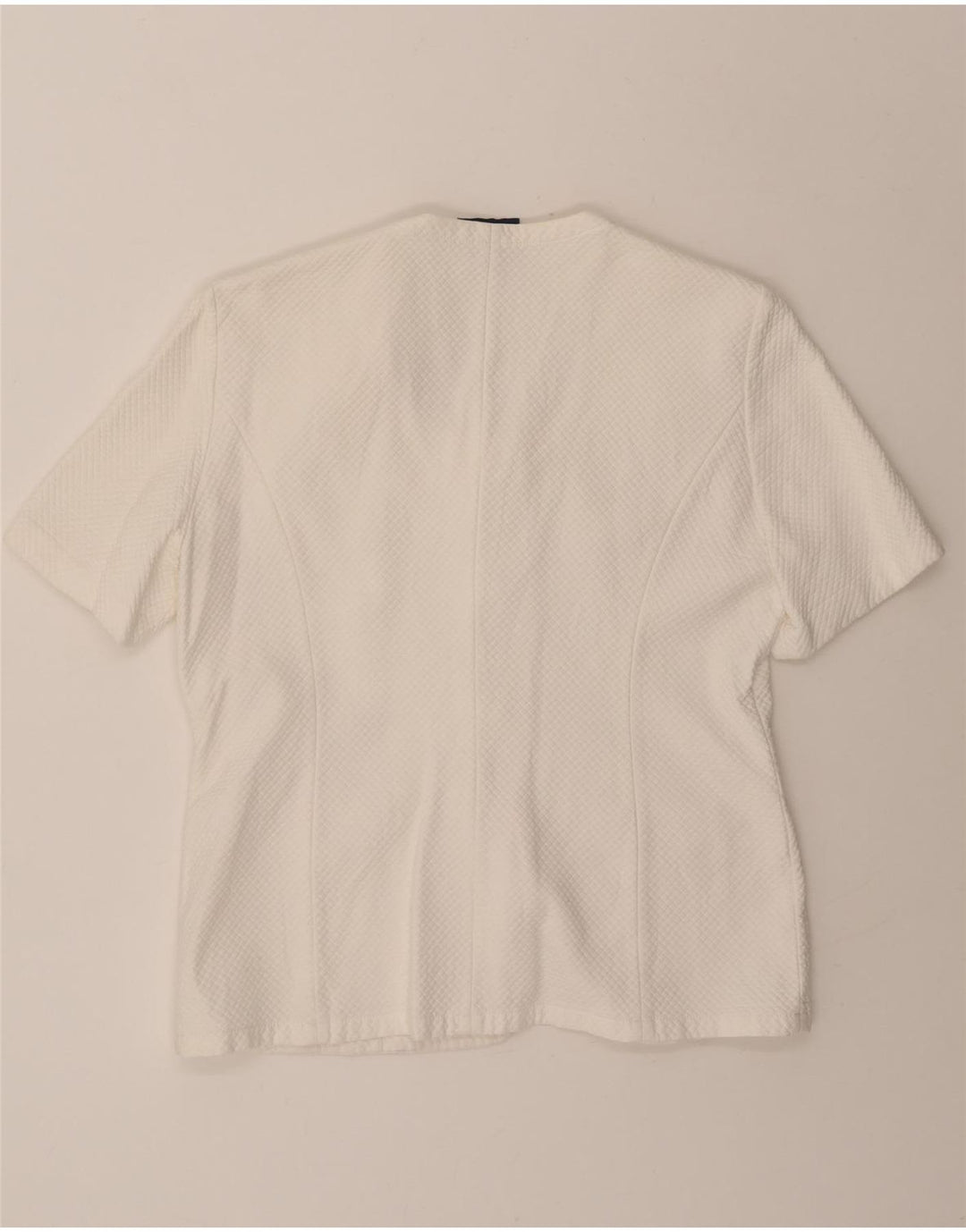 VINTAGE Womens Short Sleeve Cardigan Top UK 14 Medium White Vintage Vintage and Second-Hand Vintage from Messina Hembry 