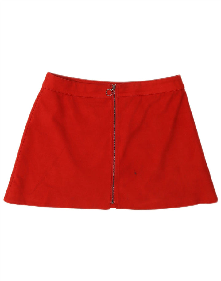 Fusta Mini Trafaluc pentru femei Zara, mare W32 poliester roșu