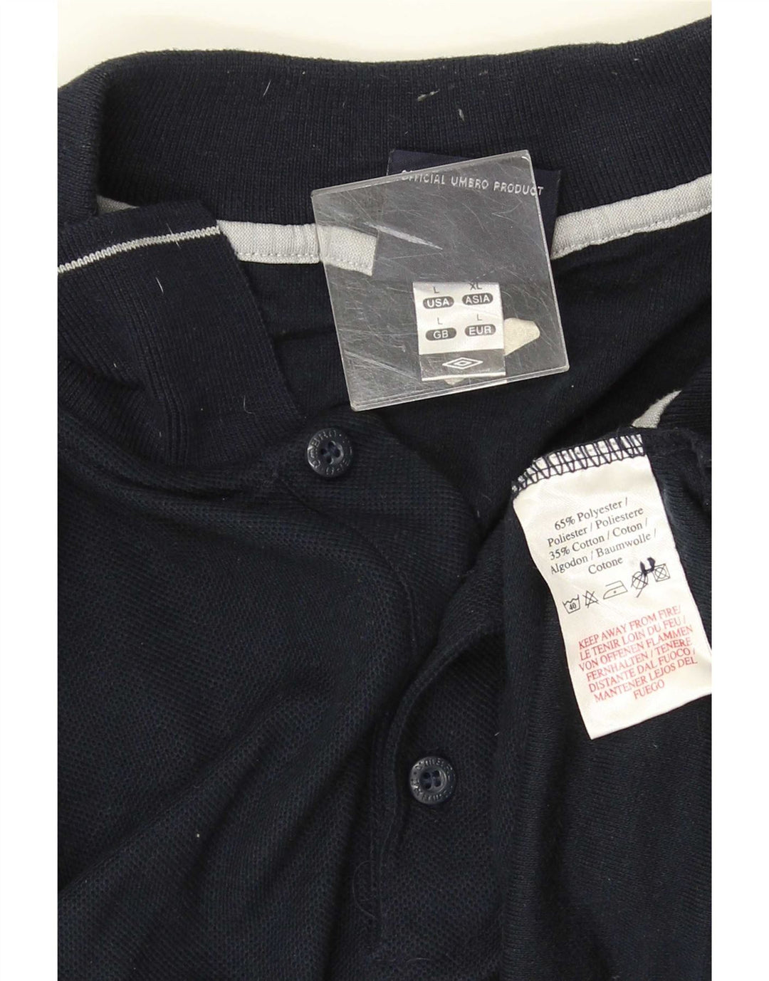 Cămașă polo Umbro pentru bărbați, mare, poliester bleumarin