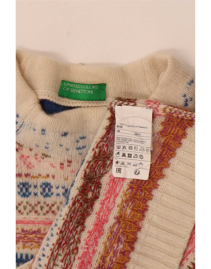 Pulover pentru femei cu gât țestoasă Benetton UK 14 Medium Multicolor