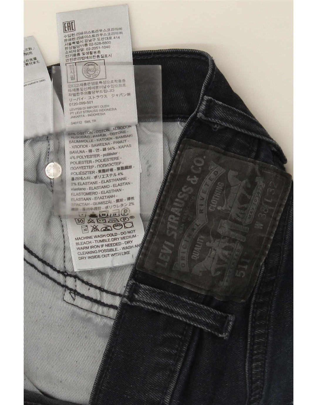 Blugi Levi's 511 Slim pentru bărbați W38 L32 Bumbac albastru