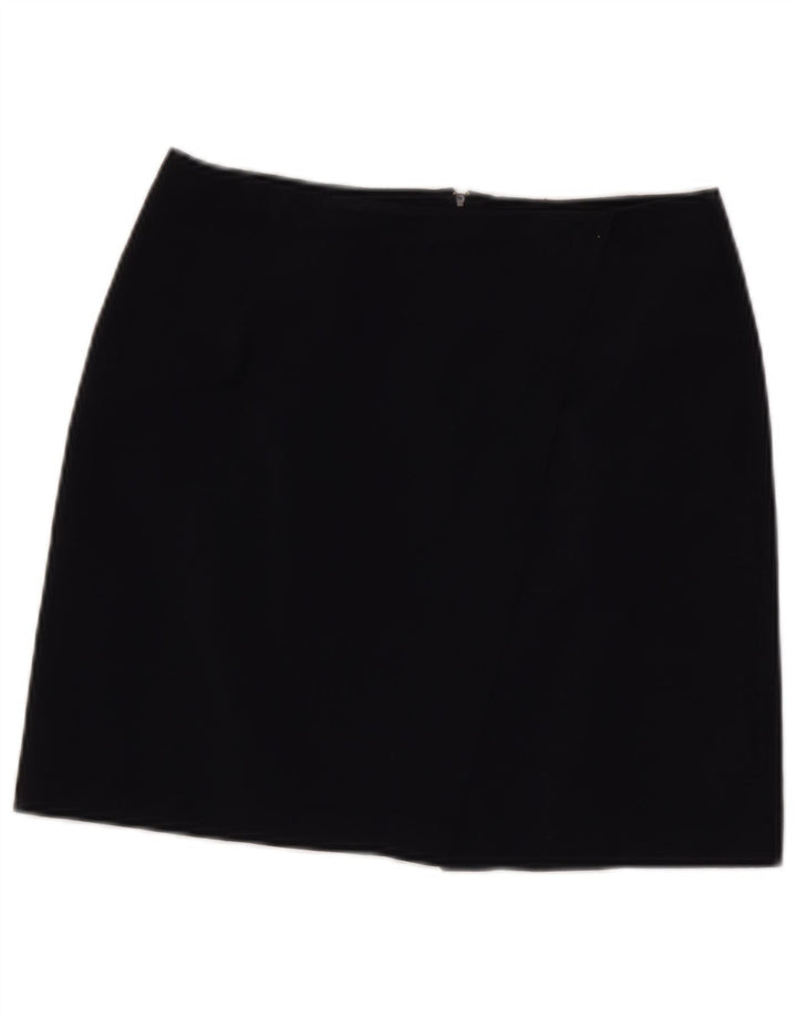 Fusta mini pentru femei Benetton IT 44 Medium W28 Lână virgină bleumarin