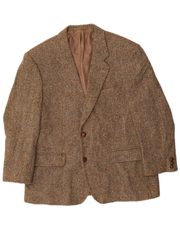 Jachetă pentru bărbați Harris Tweed, cu 2 nasturi, IT 46 3XL, maro pete