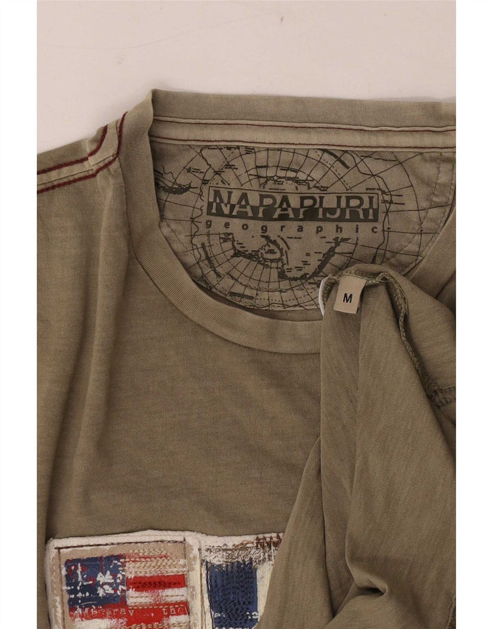 Tricou grafic Napapijri Geographic pentru bărbați Top Mediu Kaki