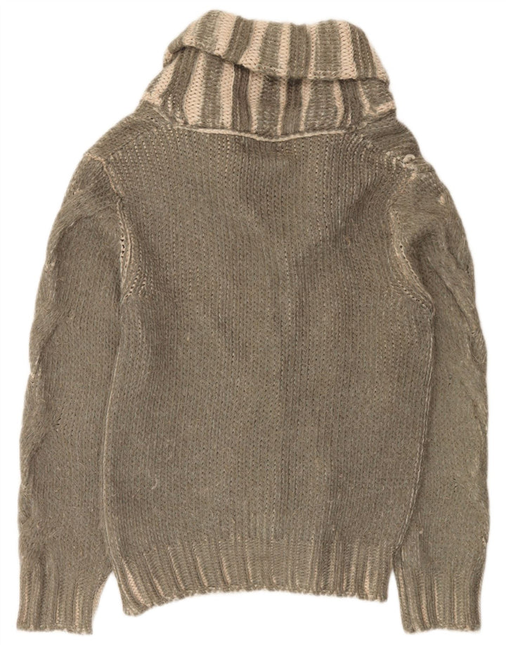 Pulover cardigan pentru bărbați Zara, mediu kaki, cu dungi acrilice