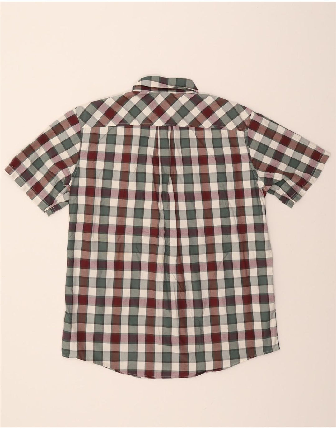 EDDIE BAUER Mens Short Sleeve Shirt Large Multicoloured Check Cotton Vintage Eddie Bauer and Second-Hand Eddie Bauer from Messina Hembry 
