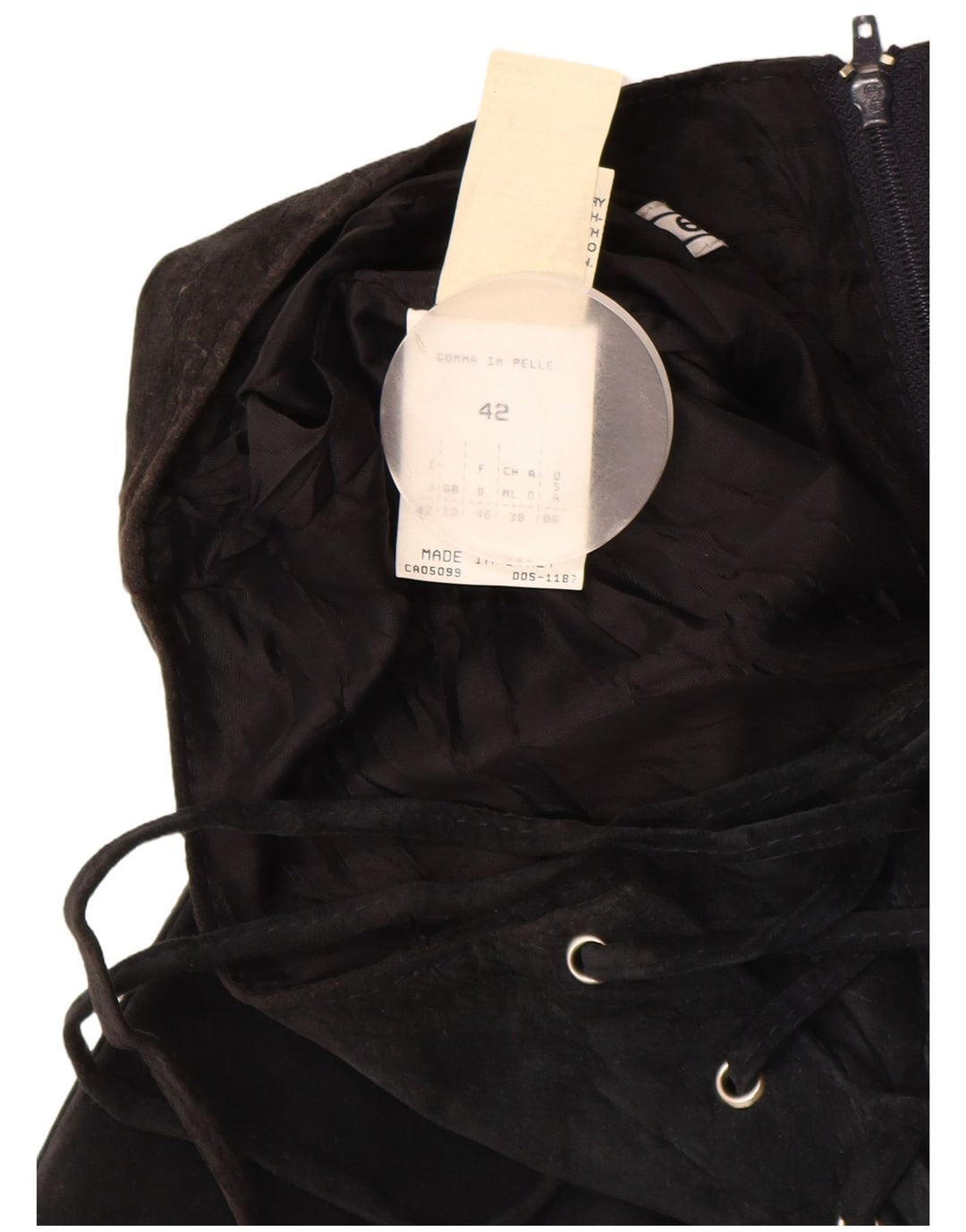 Fusta Maxi din piele intoarsa pentru femei VINTAGE UK 10 Small W26 Piele neagra