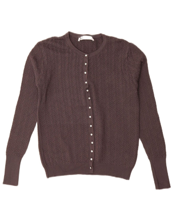 Pulover cardigan pentru femei Zara UK 16 mare, gri, viscoză