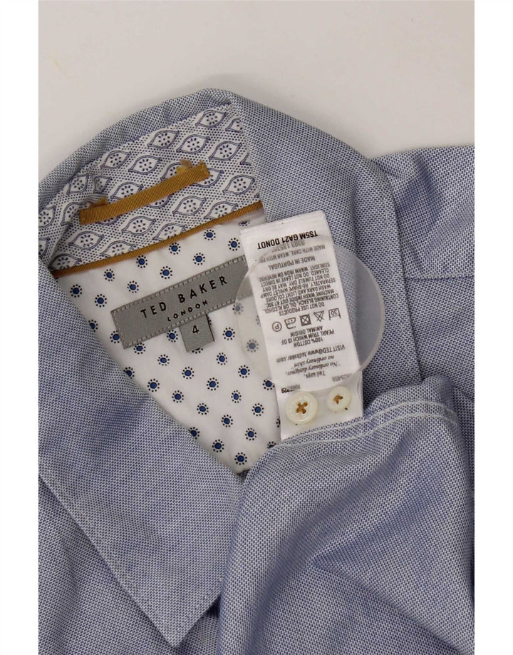 Cămașă cu mânecă scurtă pentru bărbați Ted Baker, marimea 4, bumbac albastru