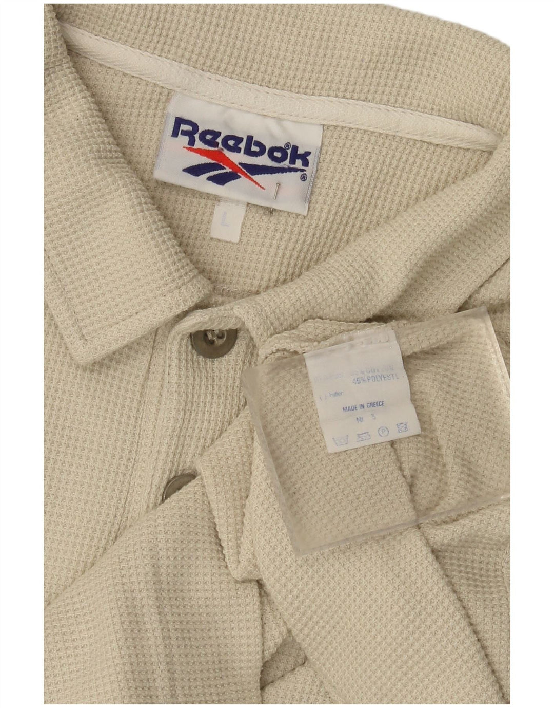 Tricou polo pentru bărbați Reebok, mare, bej, bumbac