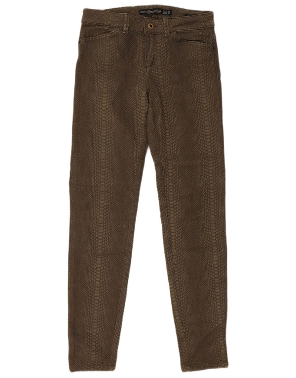 Pantaloni Casual Trafaluc pentru Damă Zara EU 36 XS L26 L30 Kaki Animal Print