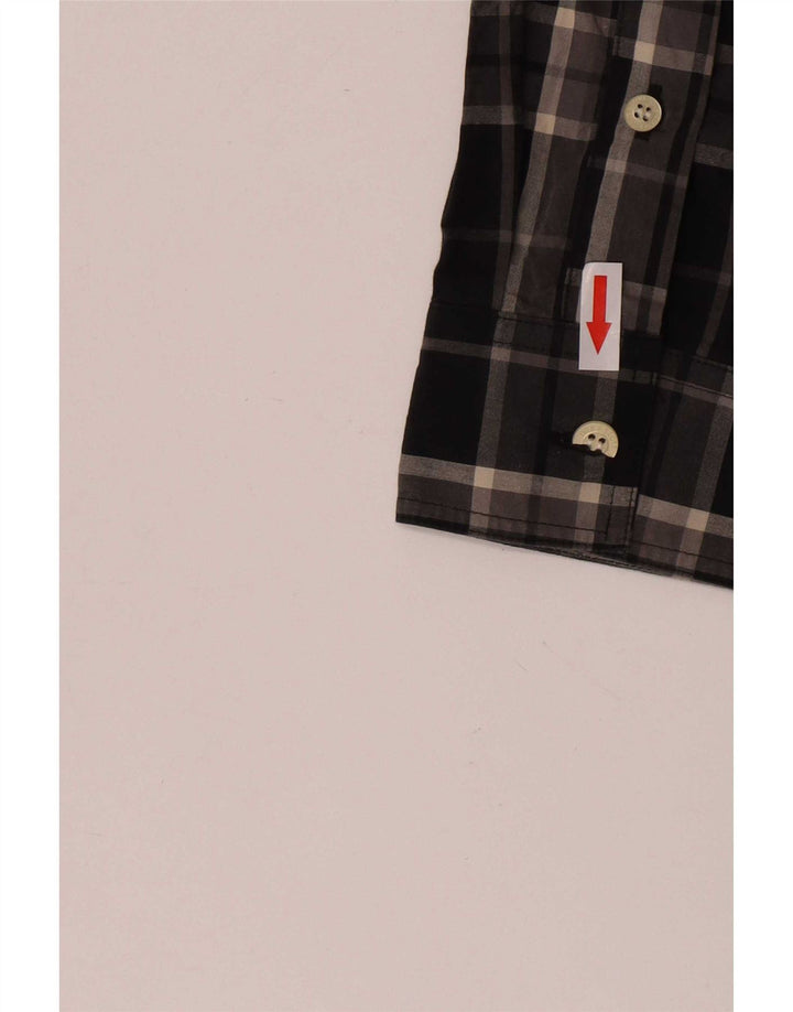 Cămașă pentru bărbați Lyle & Scott, bumbac cu carouri mici, negru