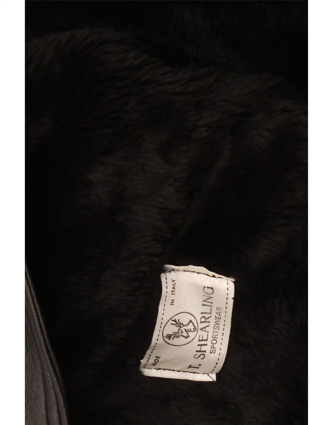 Jachetă vintage pentru bărbați din shearling IT 38 Medium Black Shearling